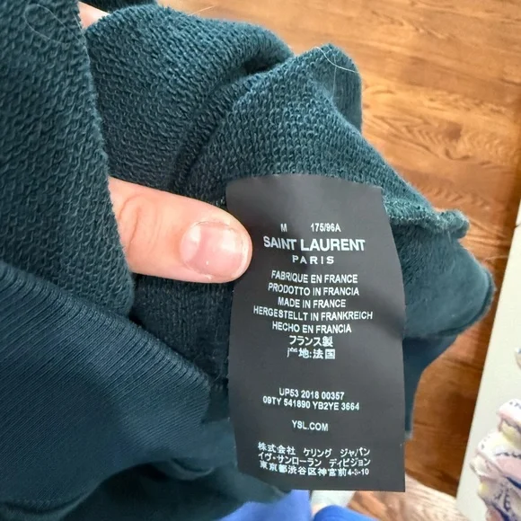 Saint Laurent Teal Hoodie